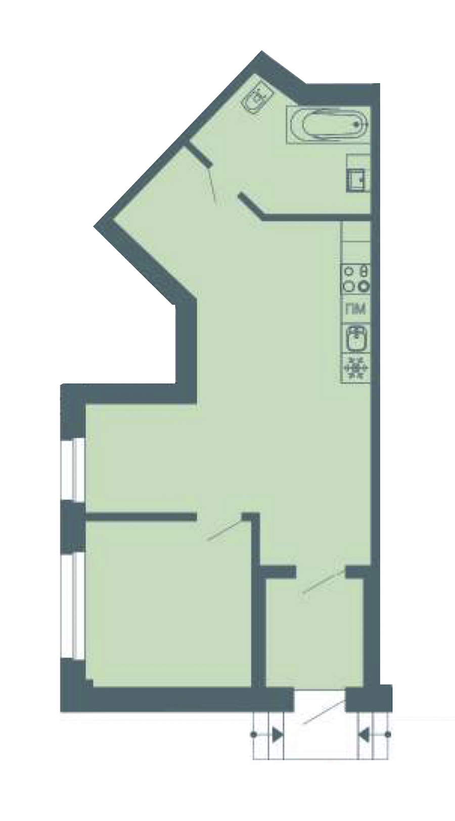 1-комнатная, 55 м² — ЖК ЖК Лахта Парк