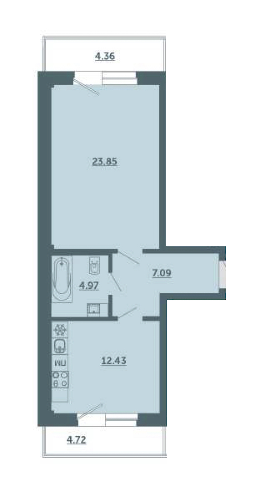1-комнатная, 51 м² — ЖК ЖК Лахта Парк