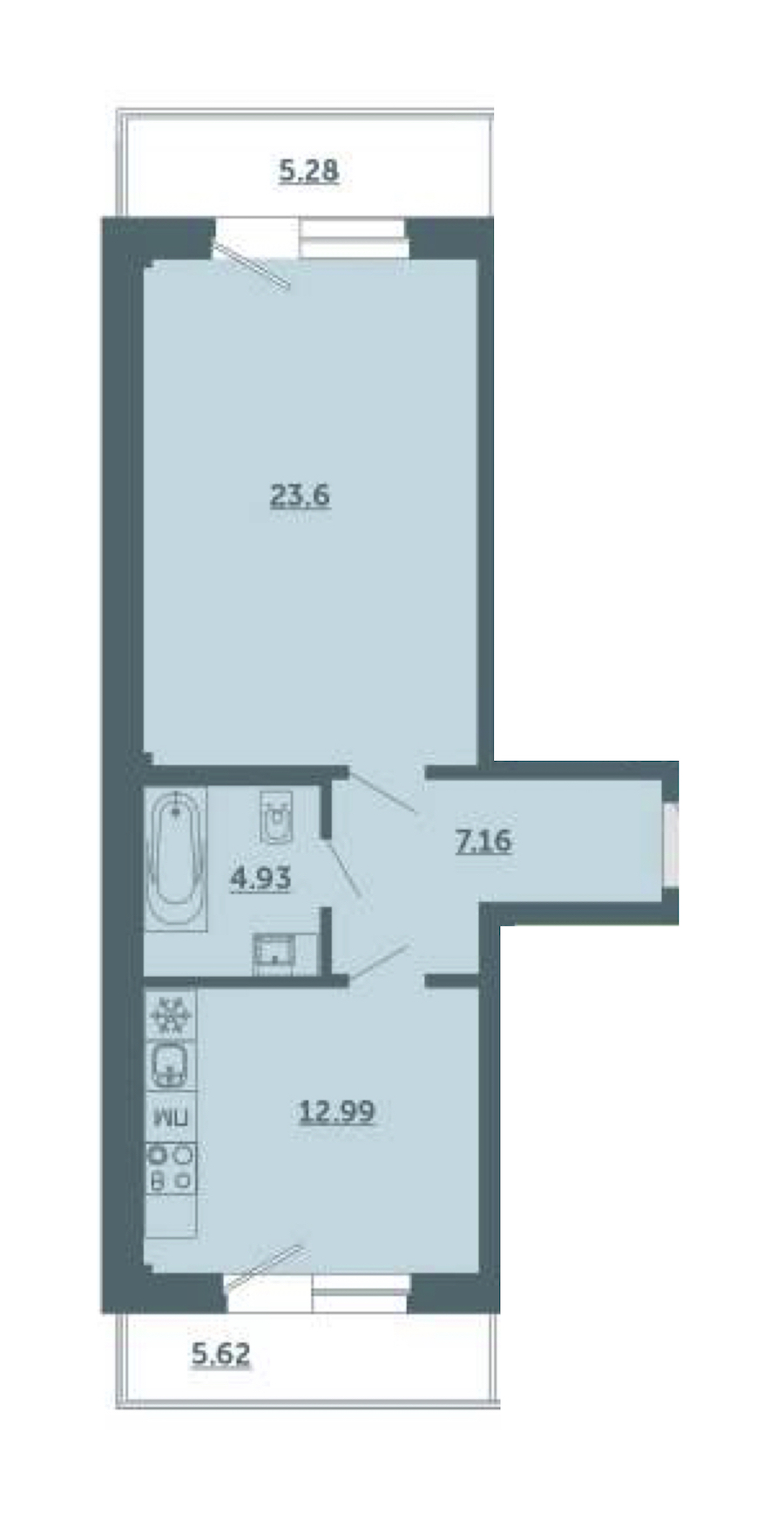 1-комнатная, 52 м² — ЖК ЖК Лахта Парк