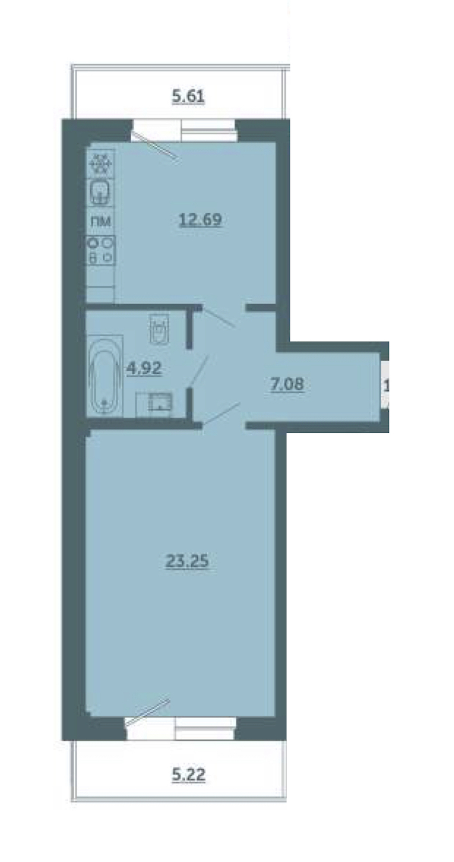 1-комнатная, 51 м² — ЖК ЖК Лахта Парк
