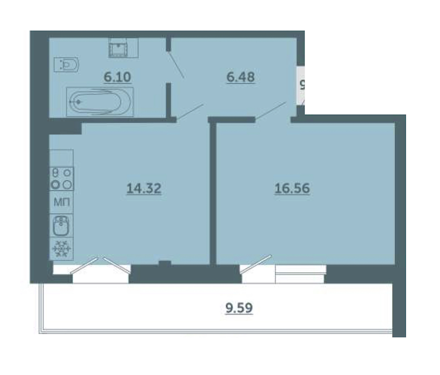 1-комнатная, 46 м² — ЖК ЖК Лахта Парк