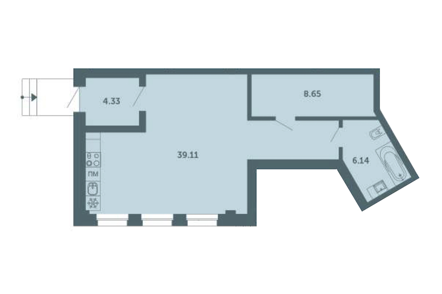 Студия, 58 м² — ЖК ЖК Лахта Парк