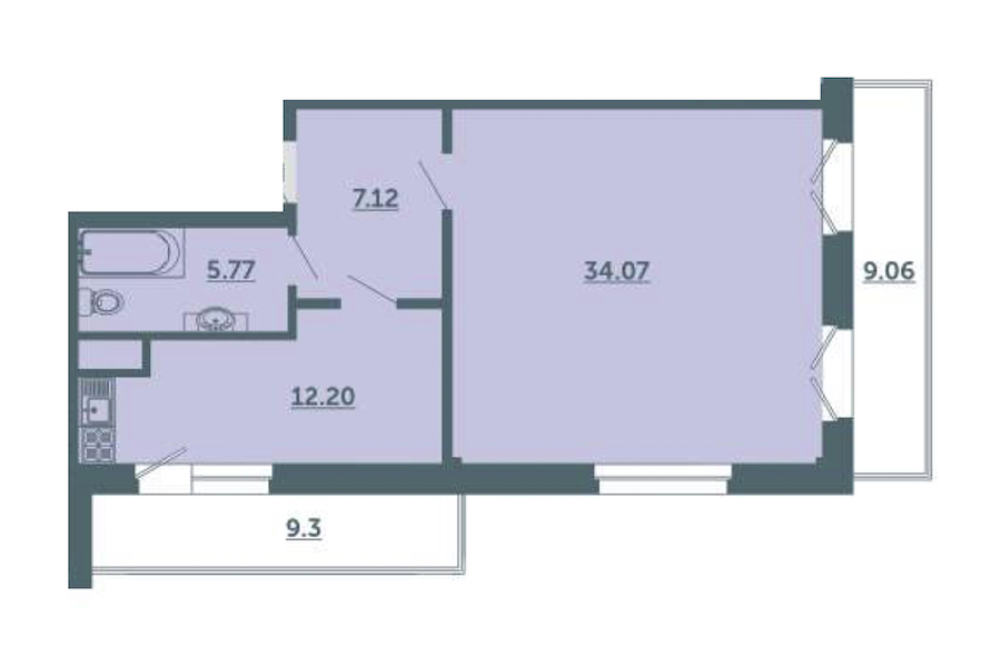 1-комнатная, 65 м² — ЖК ЖК Лахта Парк