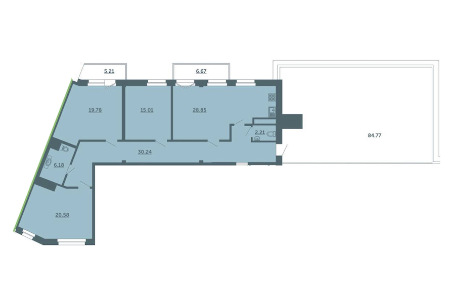 3-комнатная, 126 м² — ЖК ЖК Лахта Парк
