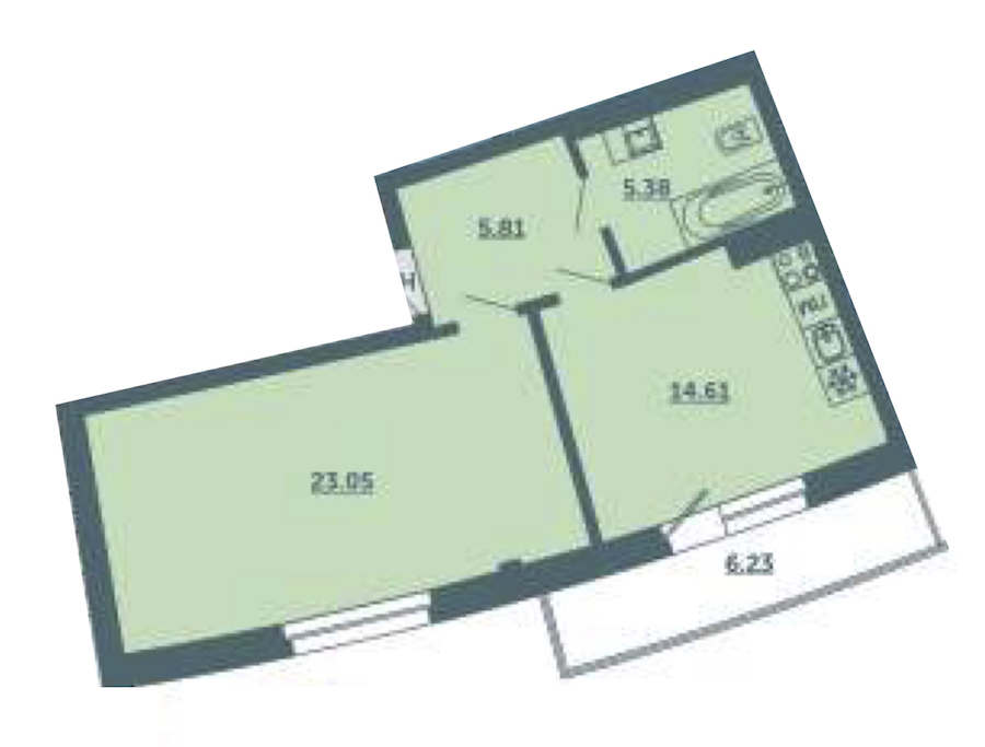 1-комнатная, 51 м² — ЖК ЖК Лахта Парк