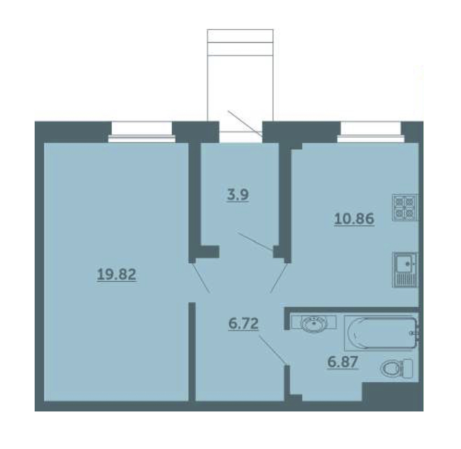 1-комнатная, 48 м² — ЖК ЖК Лахта Парк