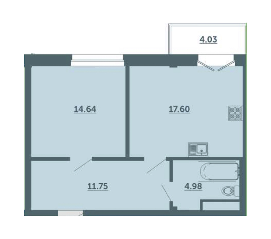1-комнатная, 50 м² — ЖК ЖК Лахта Парк