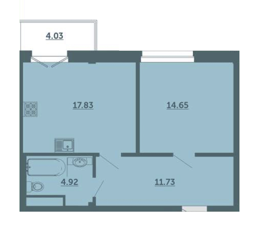 1-комнатная, 50 м² — ЖК ЖК Лахта Парк