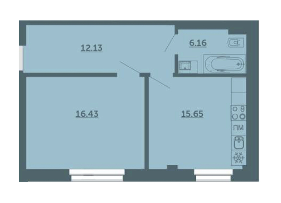 1-комнатная, 50 м² — ЖК ЖК Лахта Парк