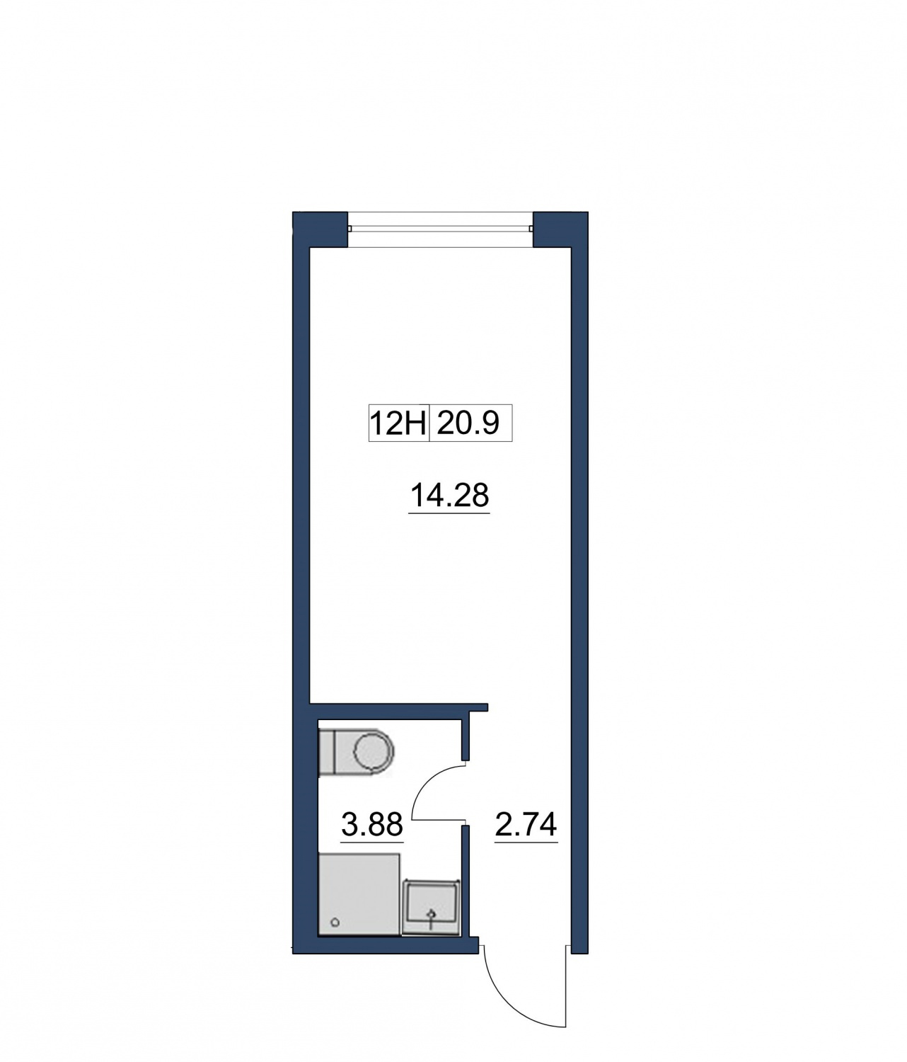 Студия, 21 м² — ЖК ЖК Курортный