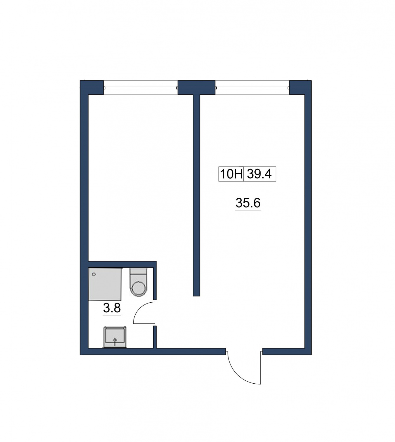 1-комнатная, 39 м² — ЖК ЖК Курортный