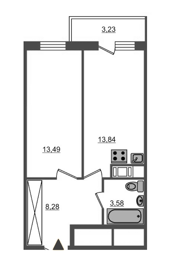 1-комнатная, 39 м² — ЖК Апарт-комплекс М97