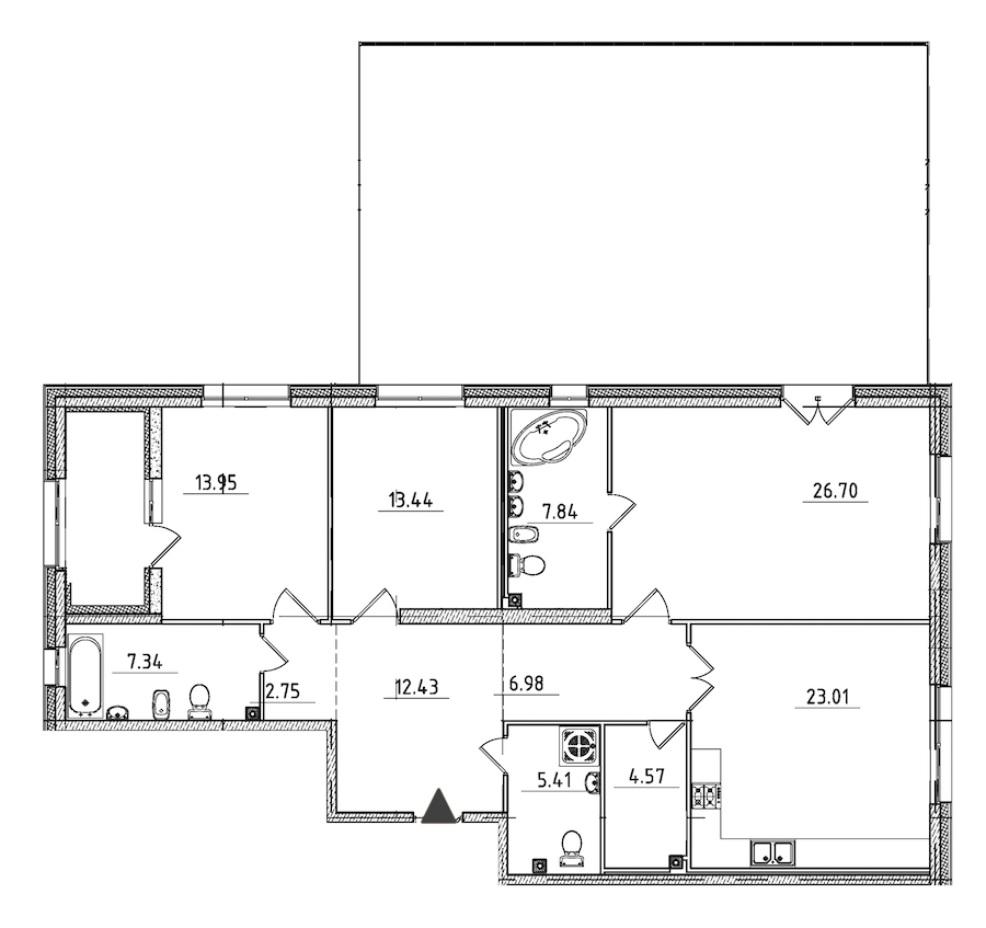 3-комнатная, 151 м² — ЖК ЖК Петровская доминанта