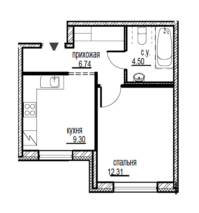 1-комнатная, 33 м² — ЖК ЖК ID Мурино (Айди Мурино)