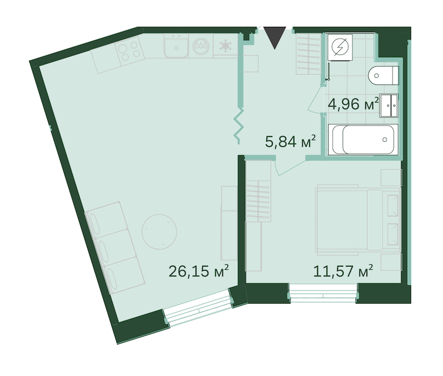 1-комнатная, 49 м² — ЖК ЖК Магнифика Резиденс (Magnifika Residence)