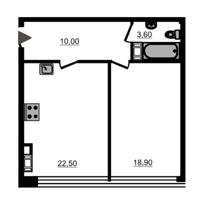 1-комнатная, 57 м² — ЖК ЖК Fusion (Фьюжн)