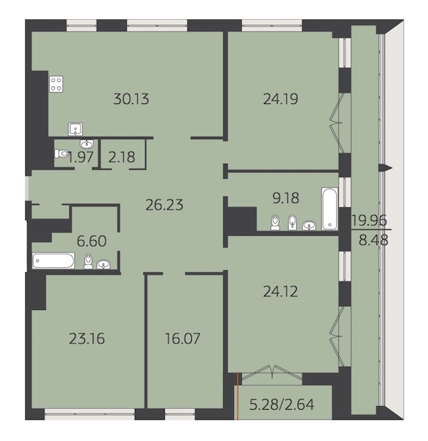 4-комнатная, 174 м² — ЖК Жилой дом Neo (Нео)