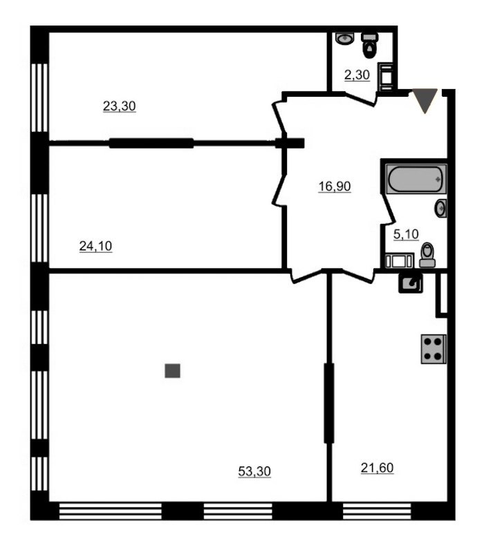 3-комнатная, 149 м² — ЖК ЖК Fusion (Фьюжн)