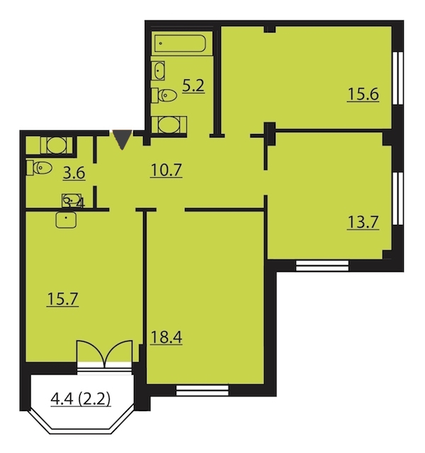 3-комнатная, 85 м² — ЖК ЖК Цивилизация на Неве