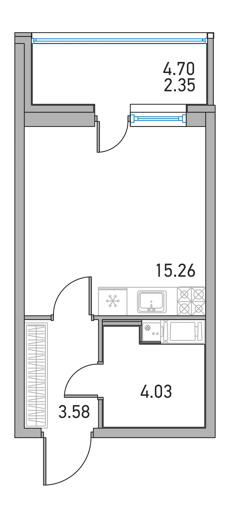 Студия, 23 м² — ЖК ЖК Дом на Львовской