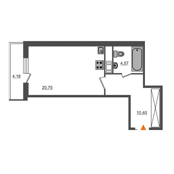 Студия, 39 м² — ЖК Апарт-комплекс М97