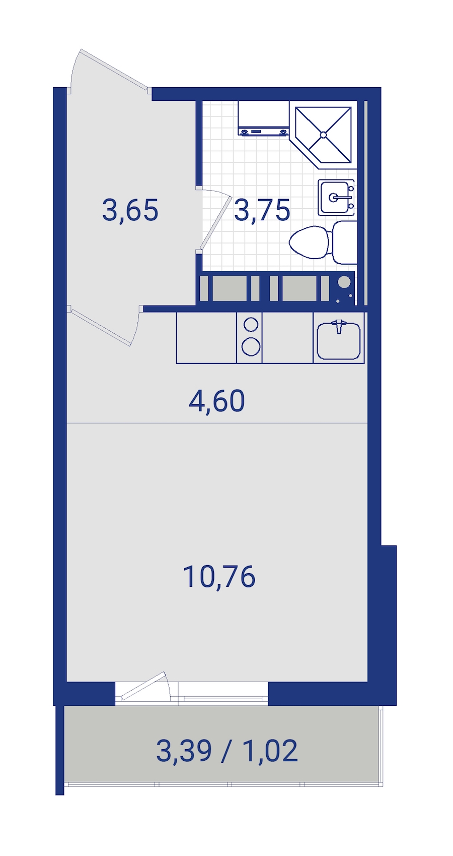 Студия, 24 м² — ЖК ЖК Lampo (Лампо)