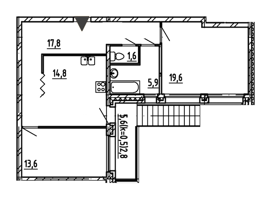 2-комнатная, 87 м² — ЖК ЖК Эталон на Неве