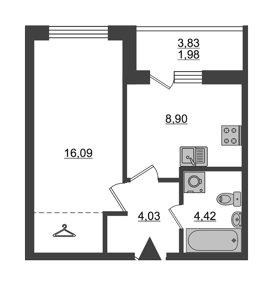 1-комнатная, 35 м² — ЖК ЖК ID Мурино (Айди Мурино)