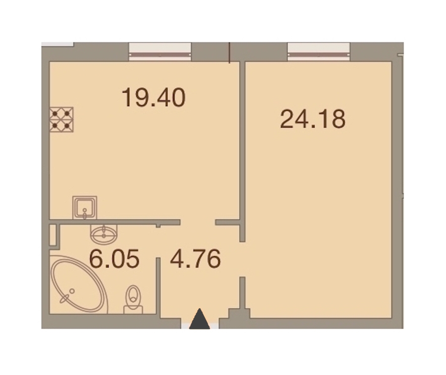 1-комнатная, 54 м² — ЖК ЖК Neva Haus (Нева Хаус)