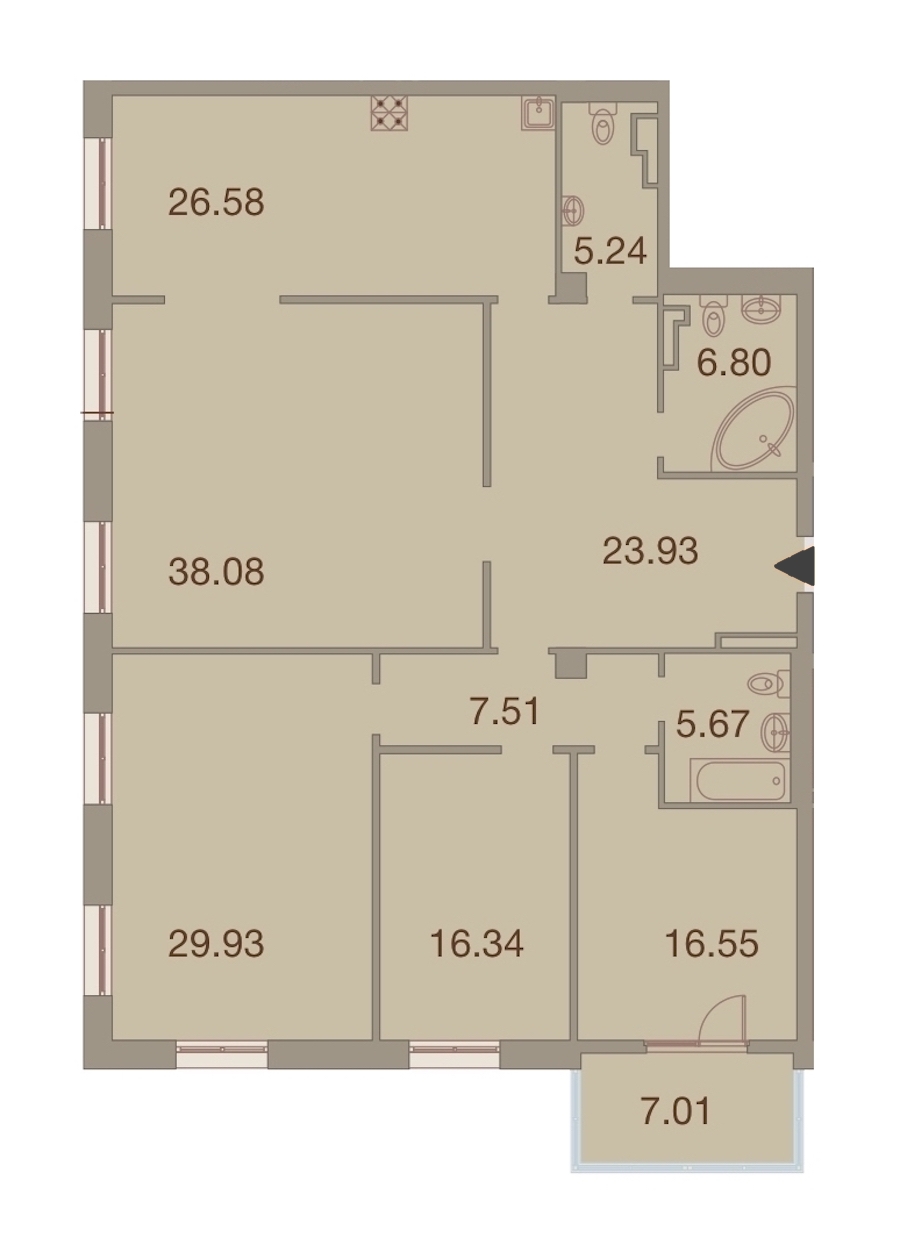 4-комнатная, 180 м² — ЖК ЖК Neva Haus (Нева Хаус)