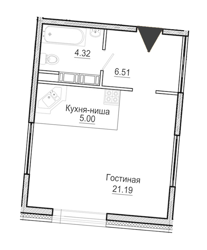 Студия, 37 м² — ЖК Апарт-отель Next (Некст)