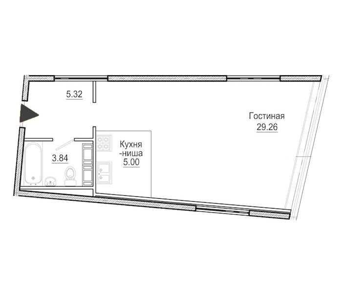Студия, 43 м² — ЖК Апарт-отель Next (Некст)