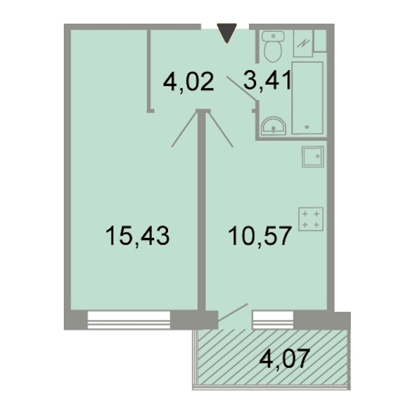 1-комнатная, 35 м² — ЖК ЖК Клёны