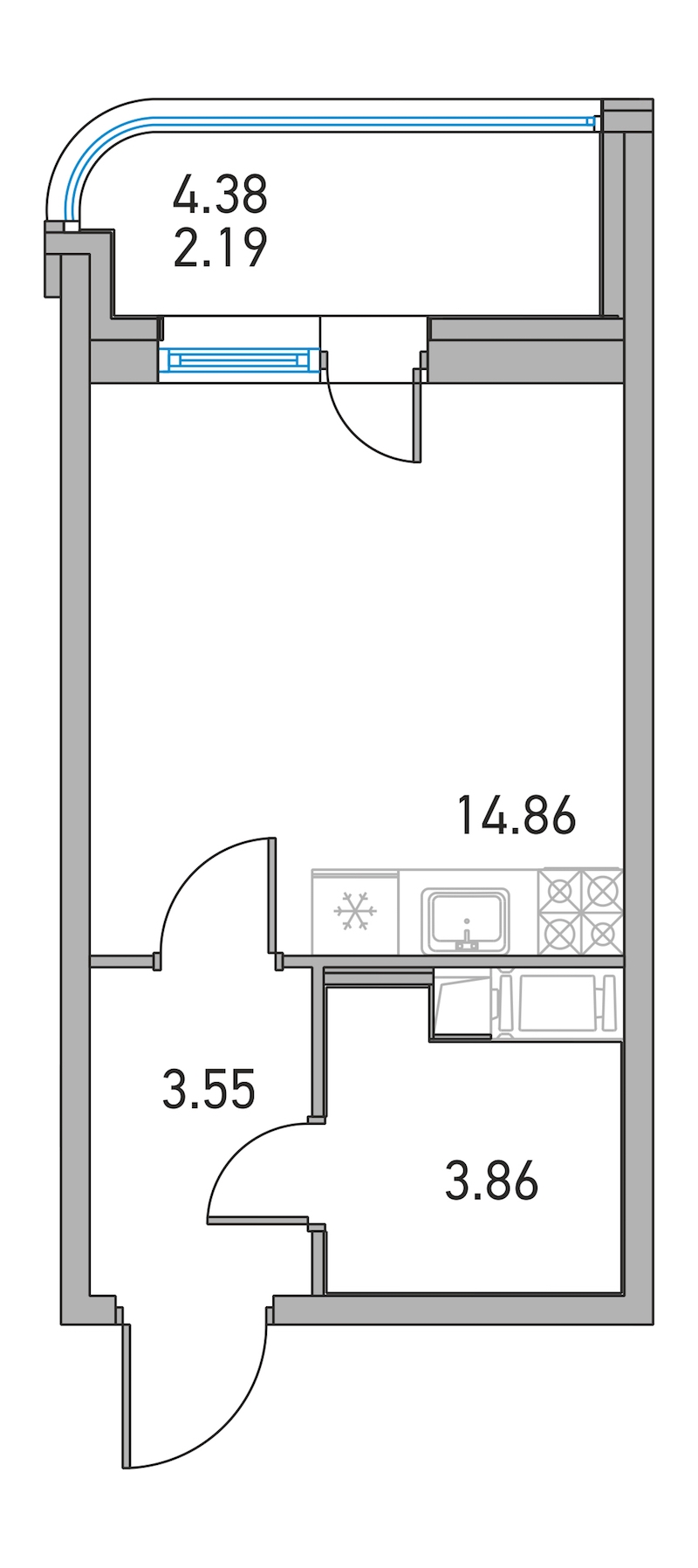 Студия, 22 м² — ЖК ЖК Дом на Львовской