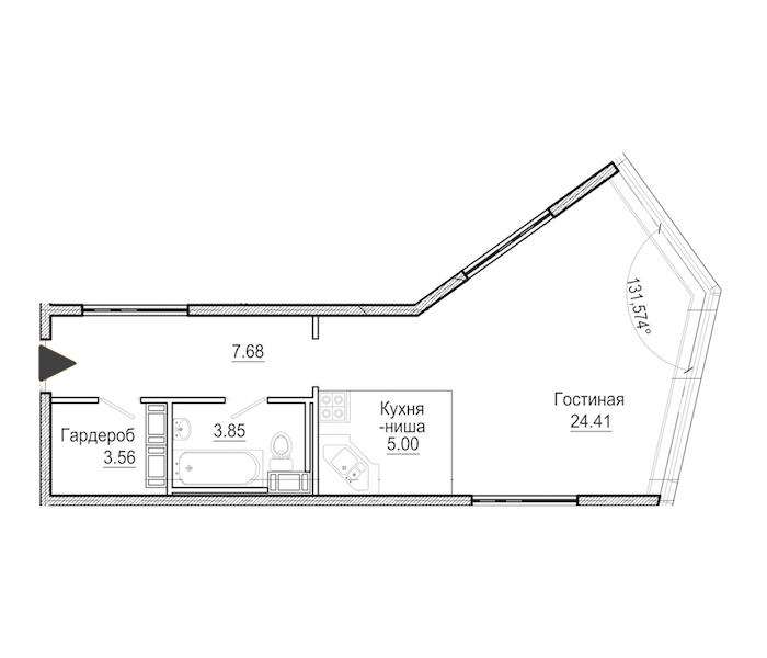 Студия, 45 м² — ЖК Апарт-отель Next (Некст)
