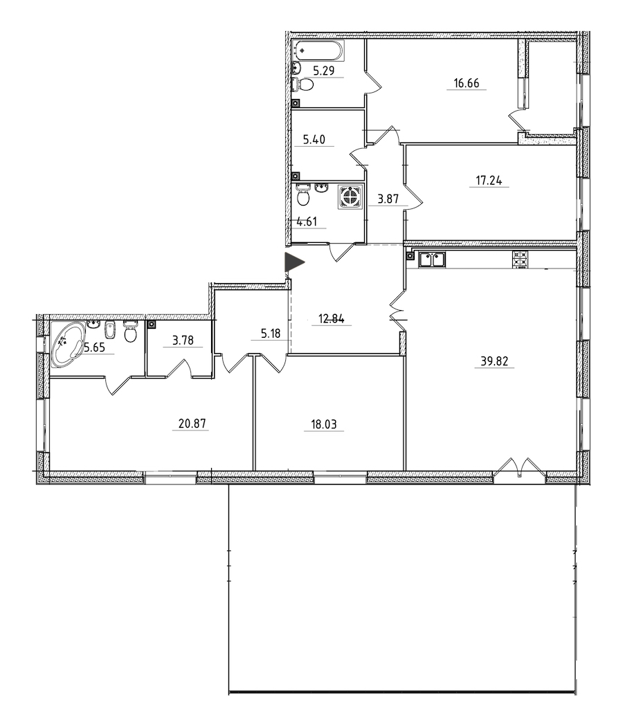 4-комнатная, 185 м² — ЖК ЖК Петровская доминанта