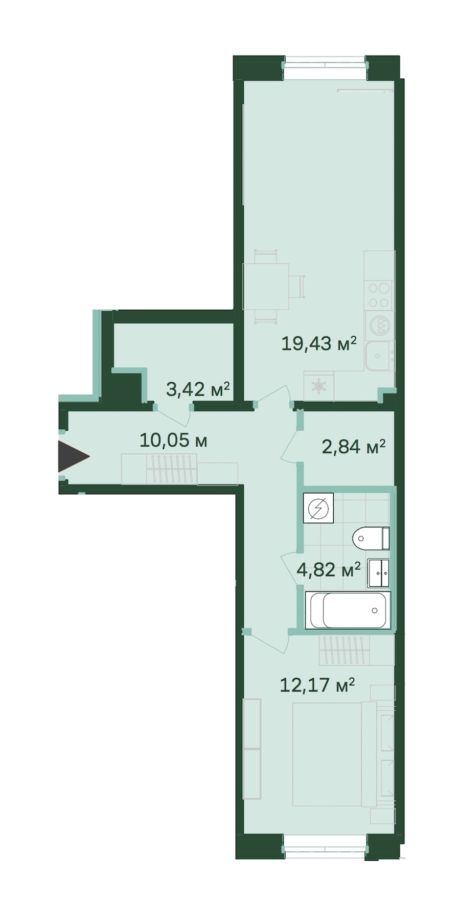 1-комнатная, 53 м² — ЖК ЖК Магнифика Резиденс (Magnifika Residence)