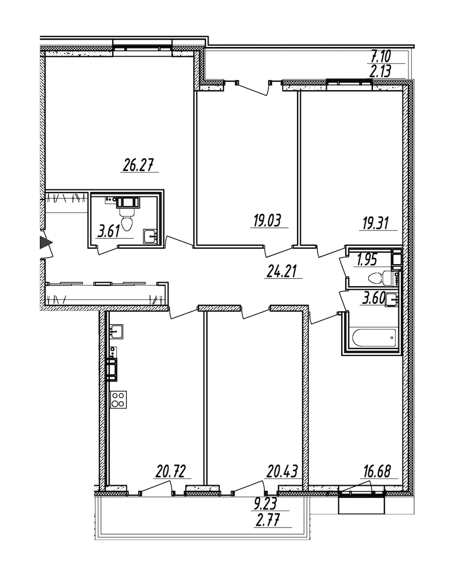 5-комнатная, 161 м² — ЖК ЖК Nobelius (Нобелиус)