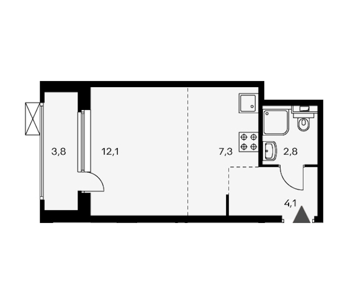 Студия, 28 м² — ЖК ЖК Орловский парк