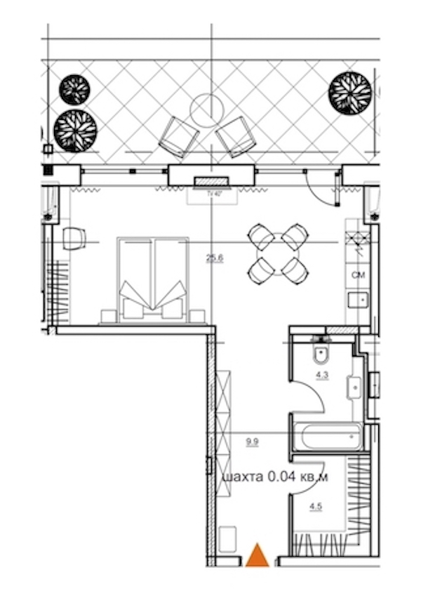 1-комнатная, 50 м² — ЖК Апарт-отель Ye's Marata (Йес Марата)