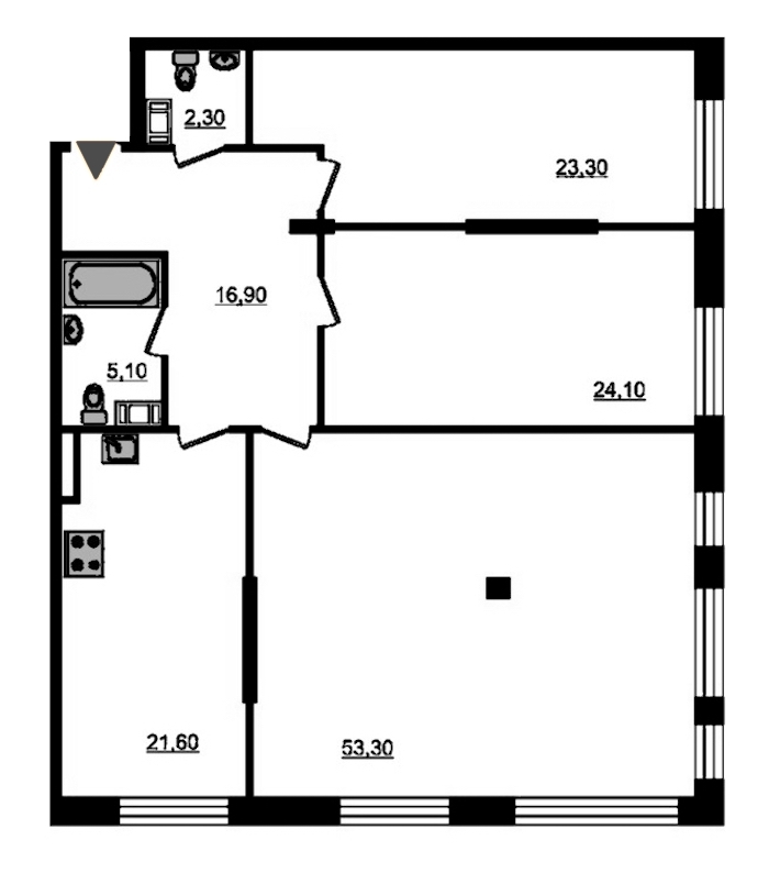 3-комнатная, 149 м² — ЖК ЖК Fusion (Фьюжн)