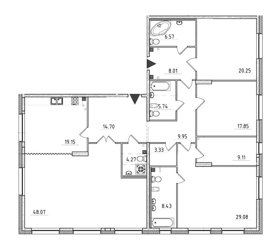 4-комнатная, 205 м² — ЖК ЖК Петровская доминанта