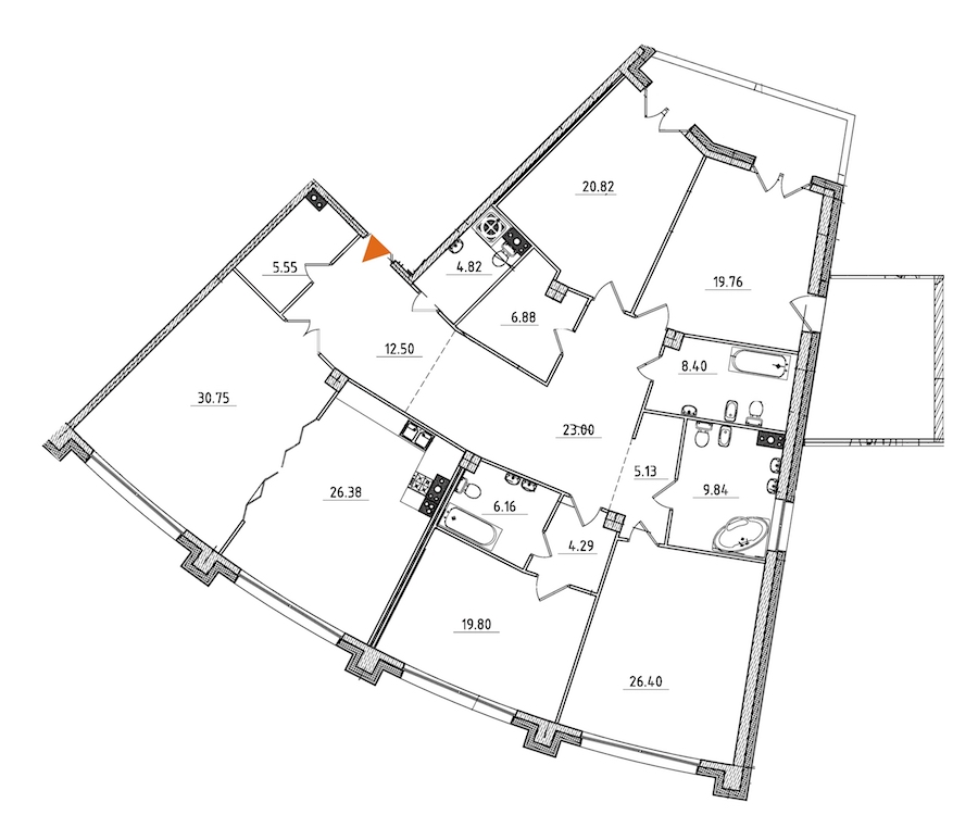 5-комнатная, 248 м² — ЖК ЖК Петровская доминанта