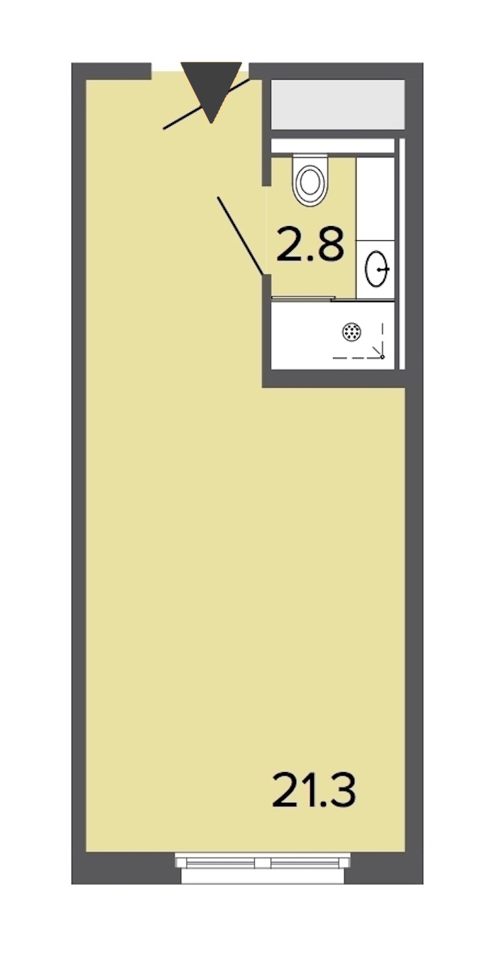 Студия, 24 м² — ЖК Апарт-отель Studio Moskovsky (Студио Московский)