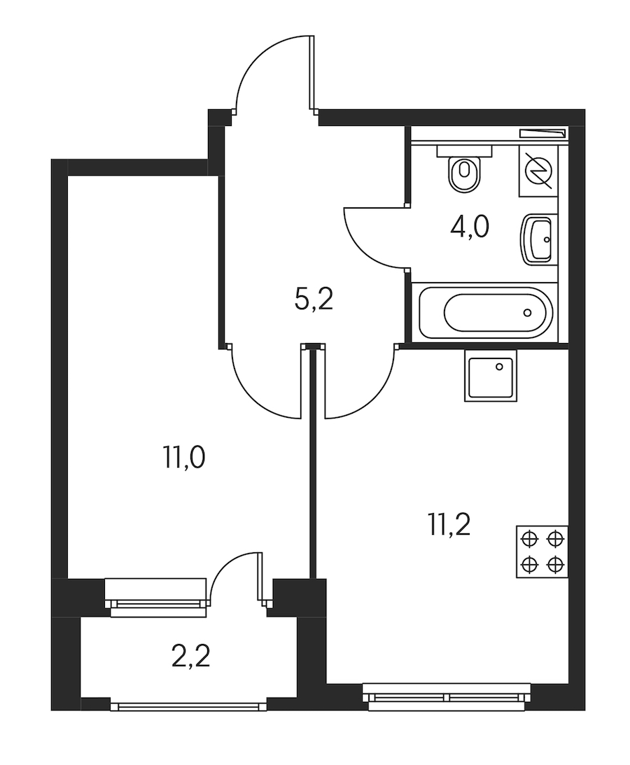 1-комнатная, 33 м² — ЖК ЖК Орловский парк