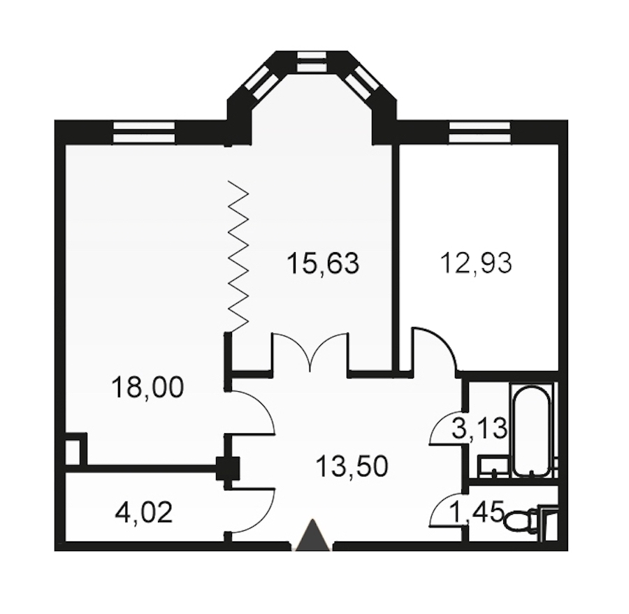 2-комнатная, 69 м² — ЖК ЖК Артхаус
