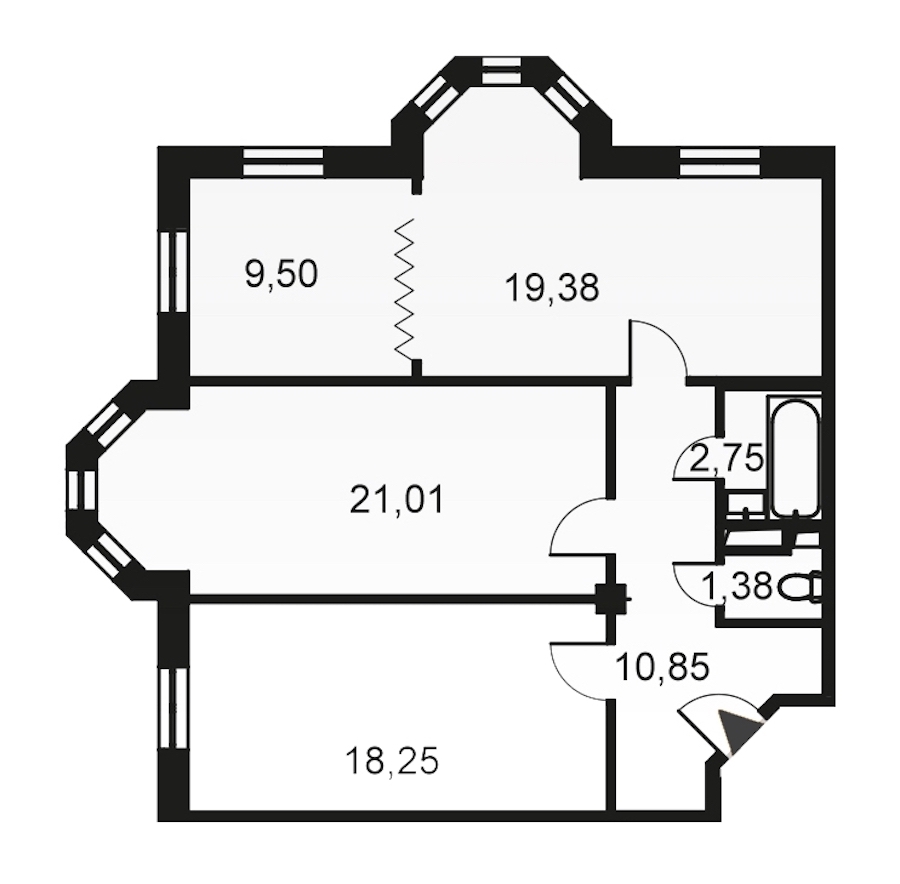 3-комнатная, 83 м² — ЖК ЖК Артхаус
