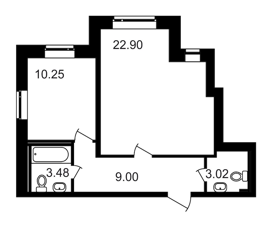 1-комнатная, 49 м² — ЖК ЖК Северный