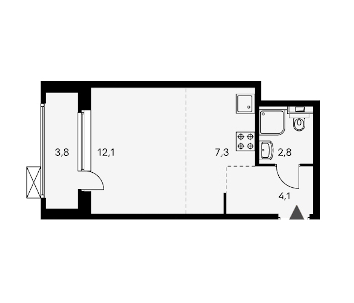 Студия, 28 м² — ЖК ЖК Орловский парк