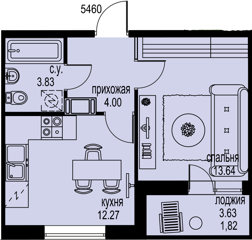 1-комнатная, 36 м² — ЖК ЖК ID Мурино (Айди Мурино)
